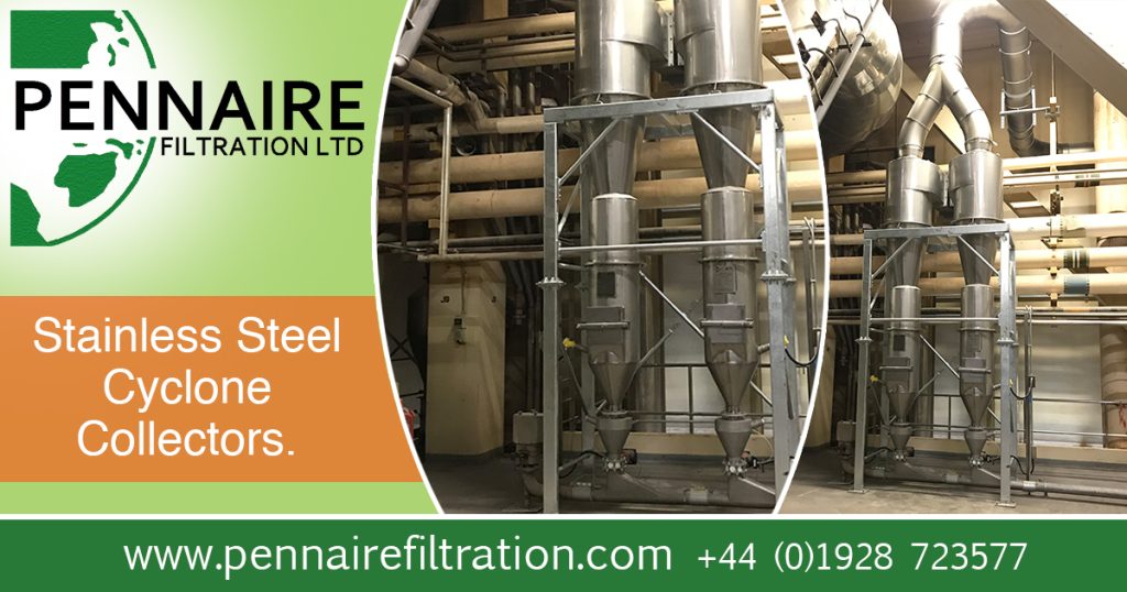 stainless steel cyclone collectors from Pennaire filtration Ltd