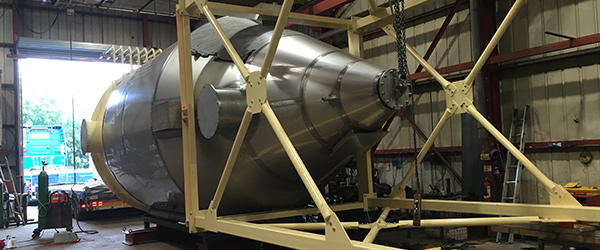 Pennaire Cylindrical Bag Filter being loaded prior to exporting to Ireland.